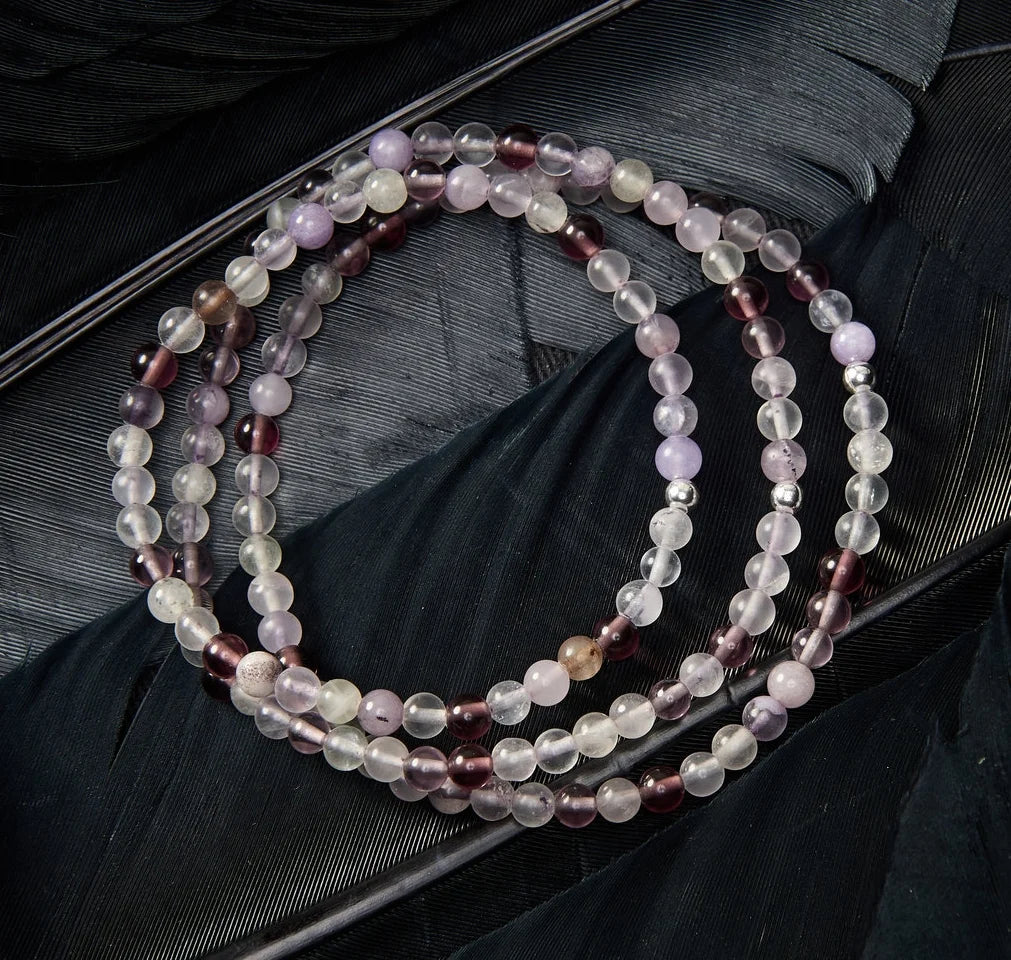 Purple Fluorite Stone Bracelet 4mm