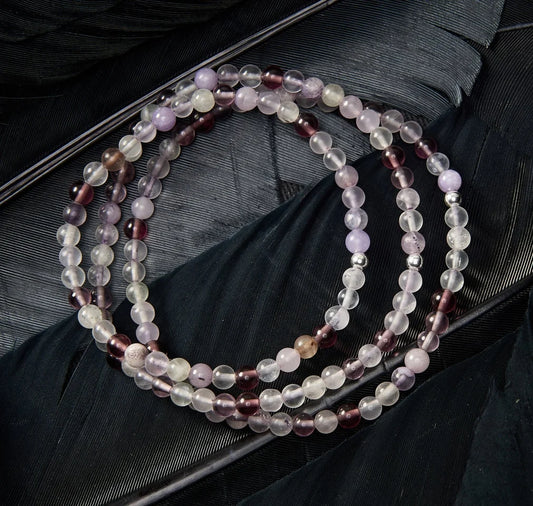 Purple Fluorite Stone Bracelet 4mm