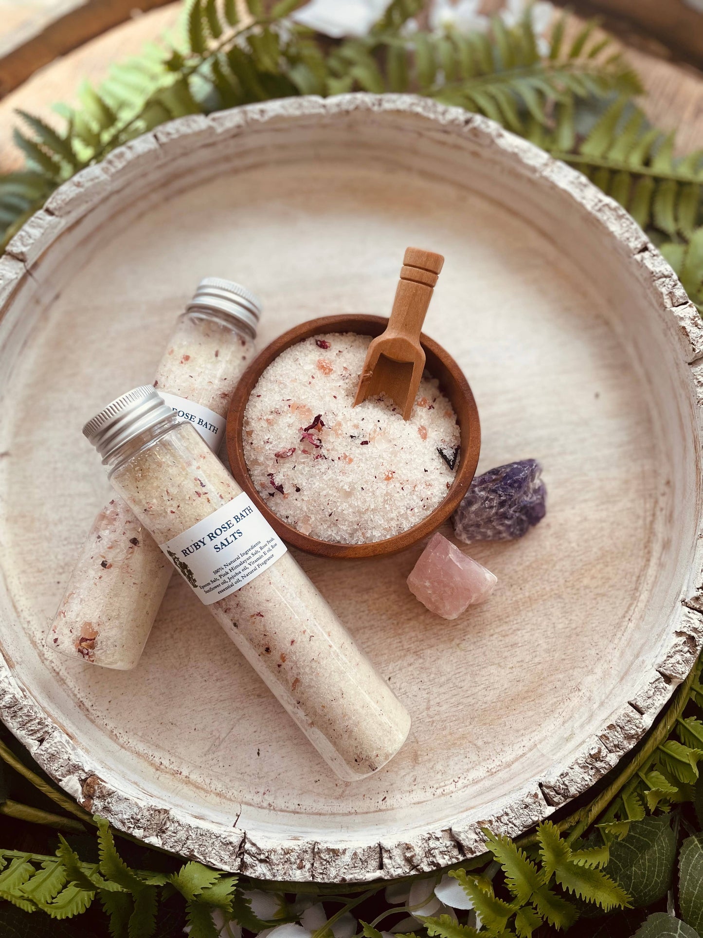 Ruby Rose Herbal Bath Salt Tubes