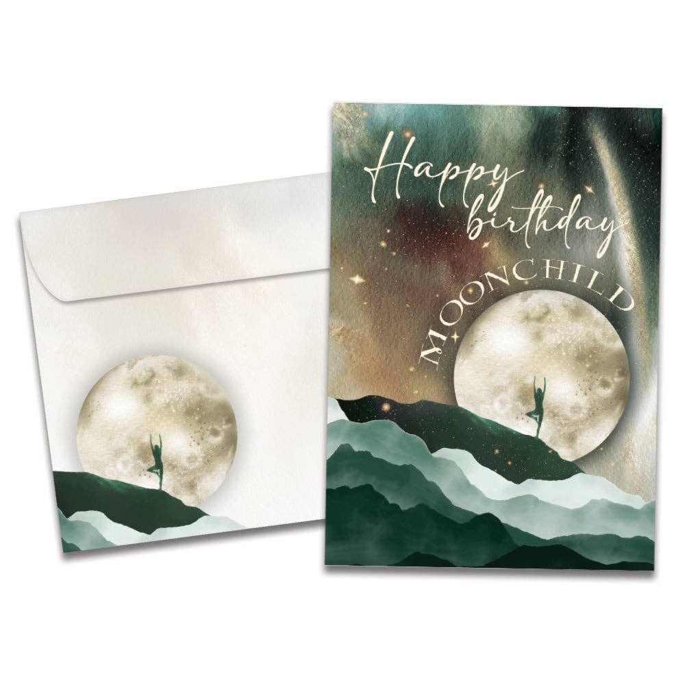 Moon Child Birthday Greeting Card