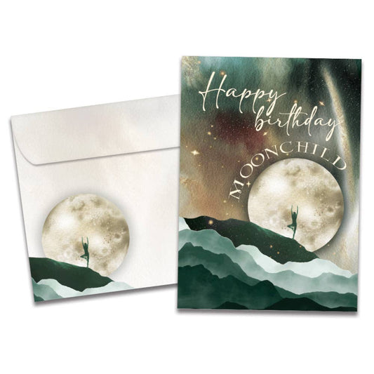 Moon Child Birthday Greeting Card