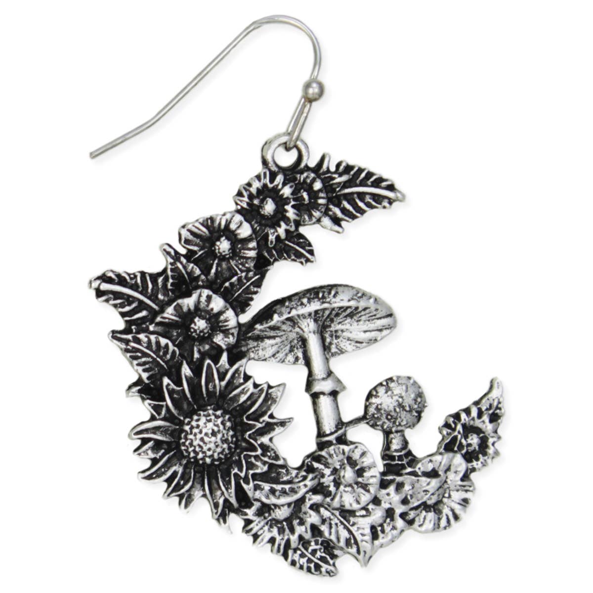 Mystic Mushroom Flower Moon Earrings