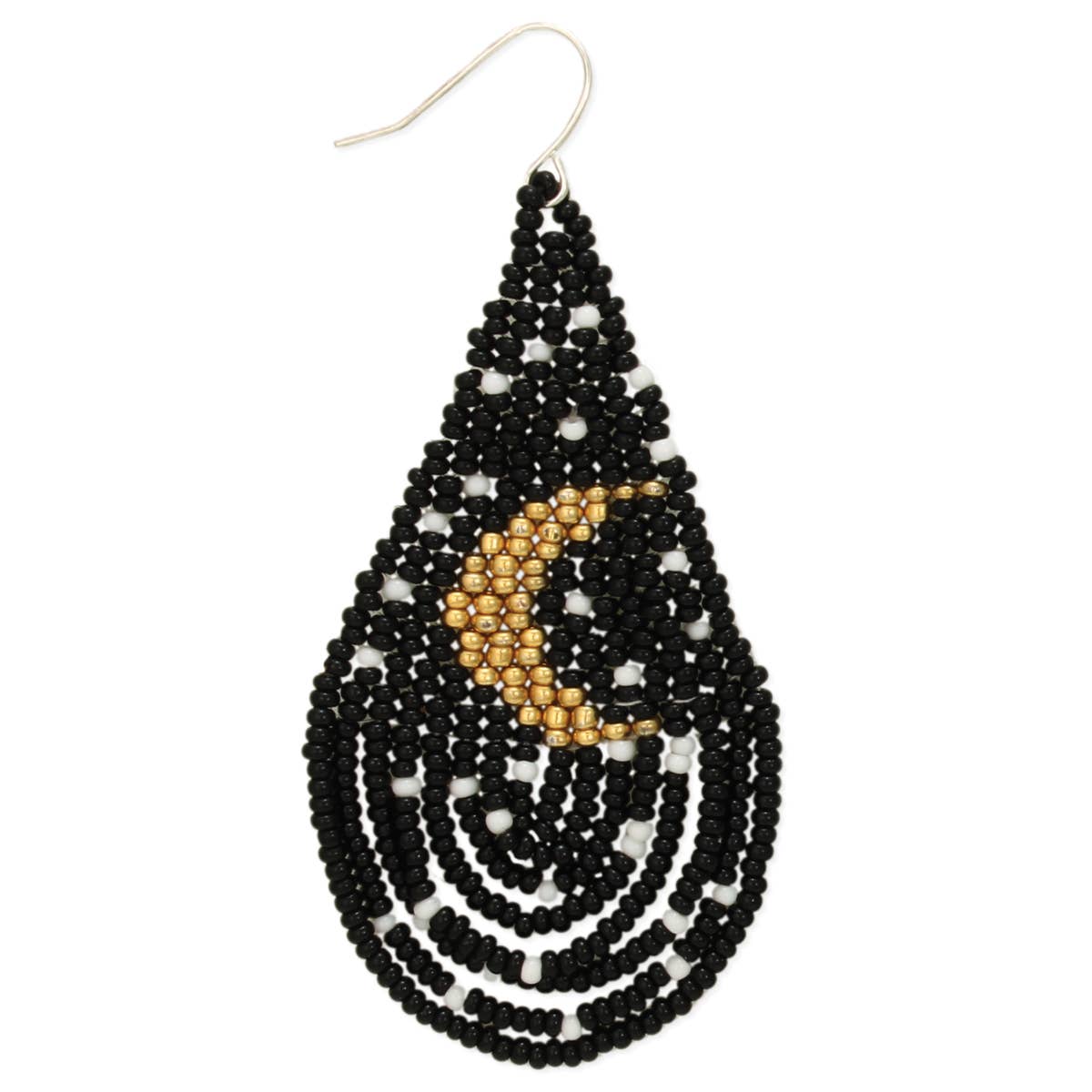 Mystic Nights Beaded Moon Earrings
