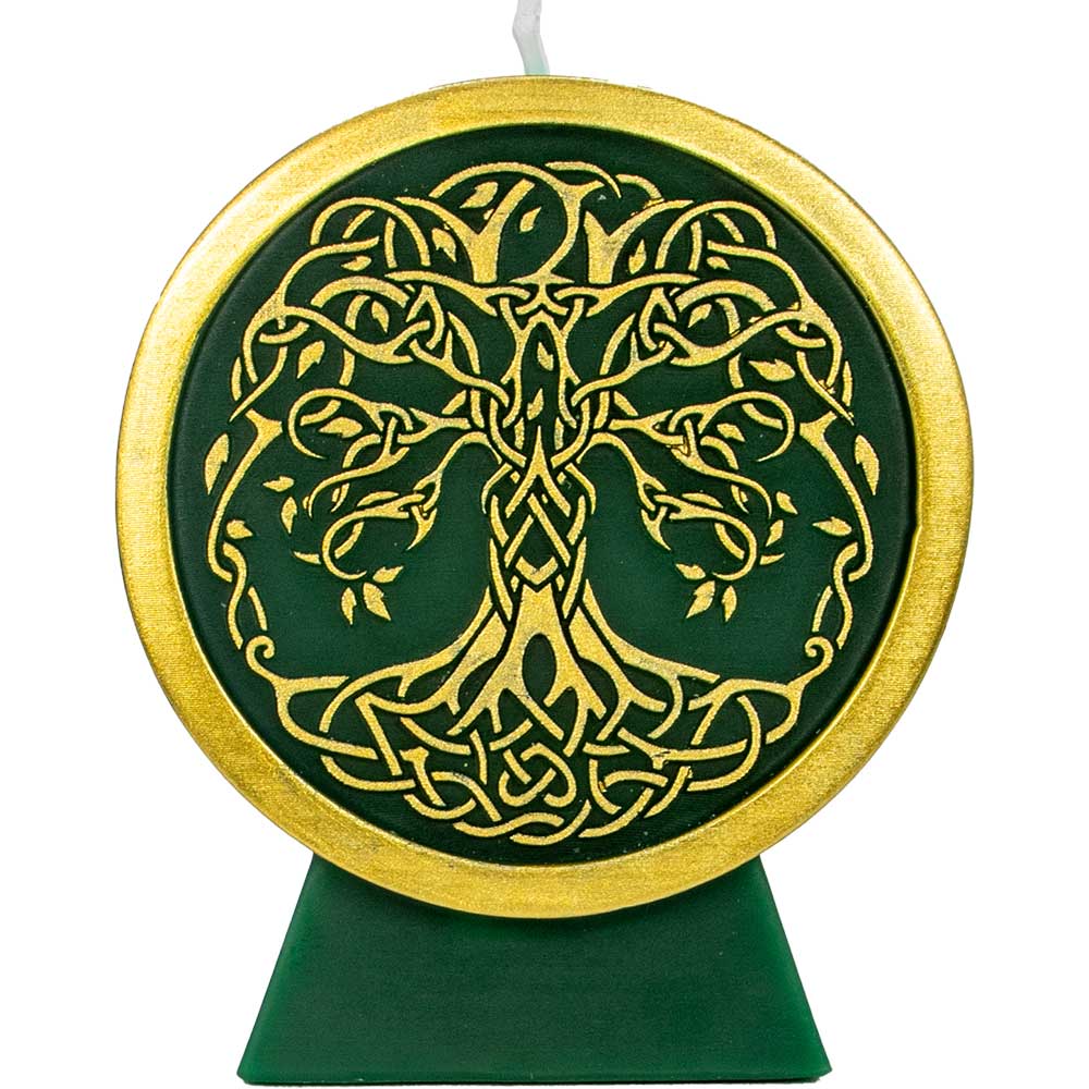 Intention Candle - Tree of Life Green & Gold