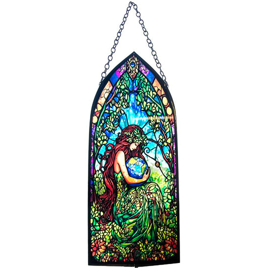 Glass Suncatcher 8in Cathedral - Earth Goddess