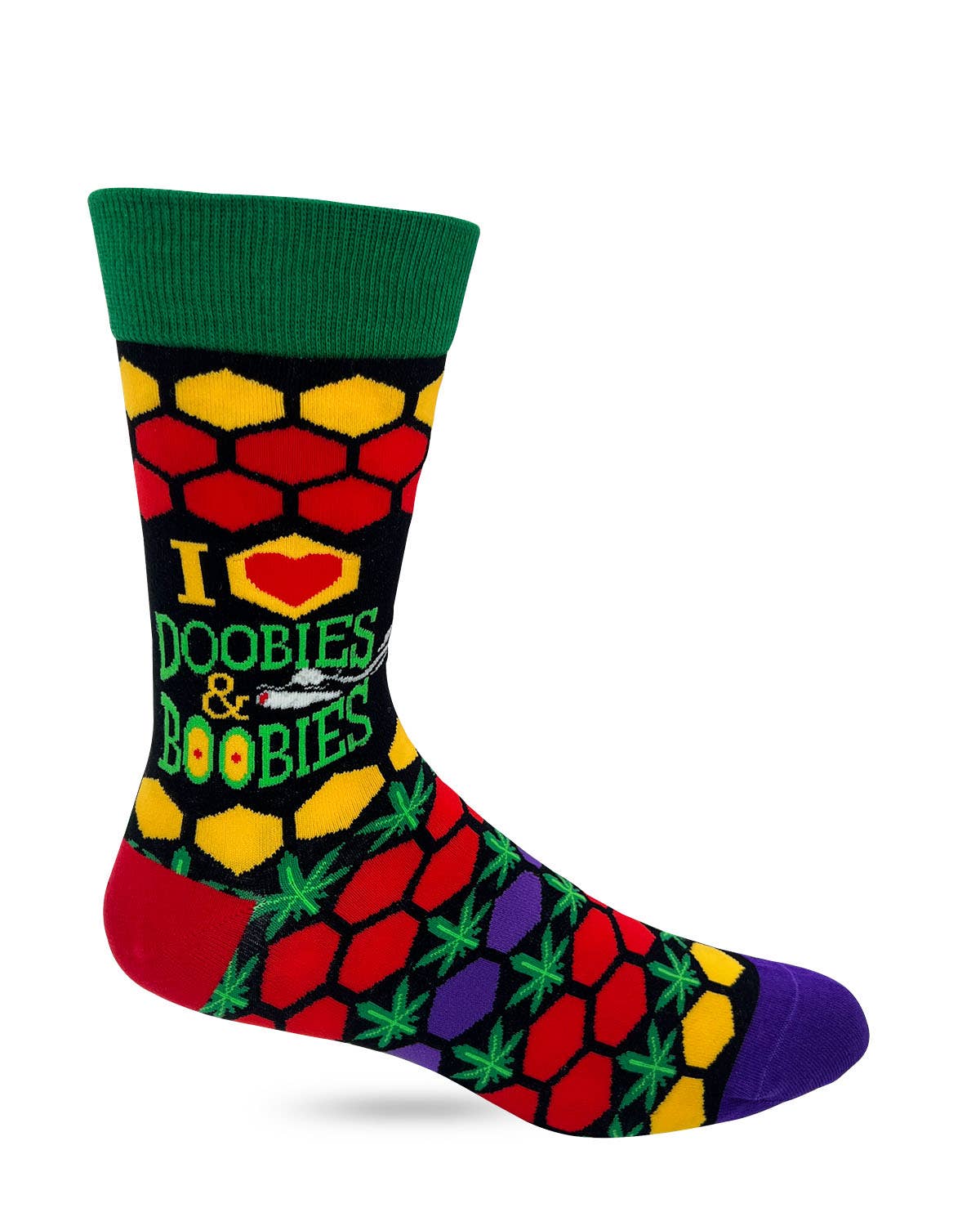 I Heart Doobies & Boobies Men's Novelty Crew Socks