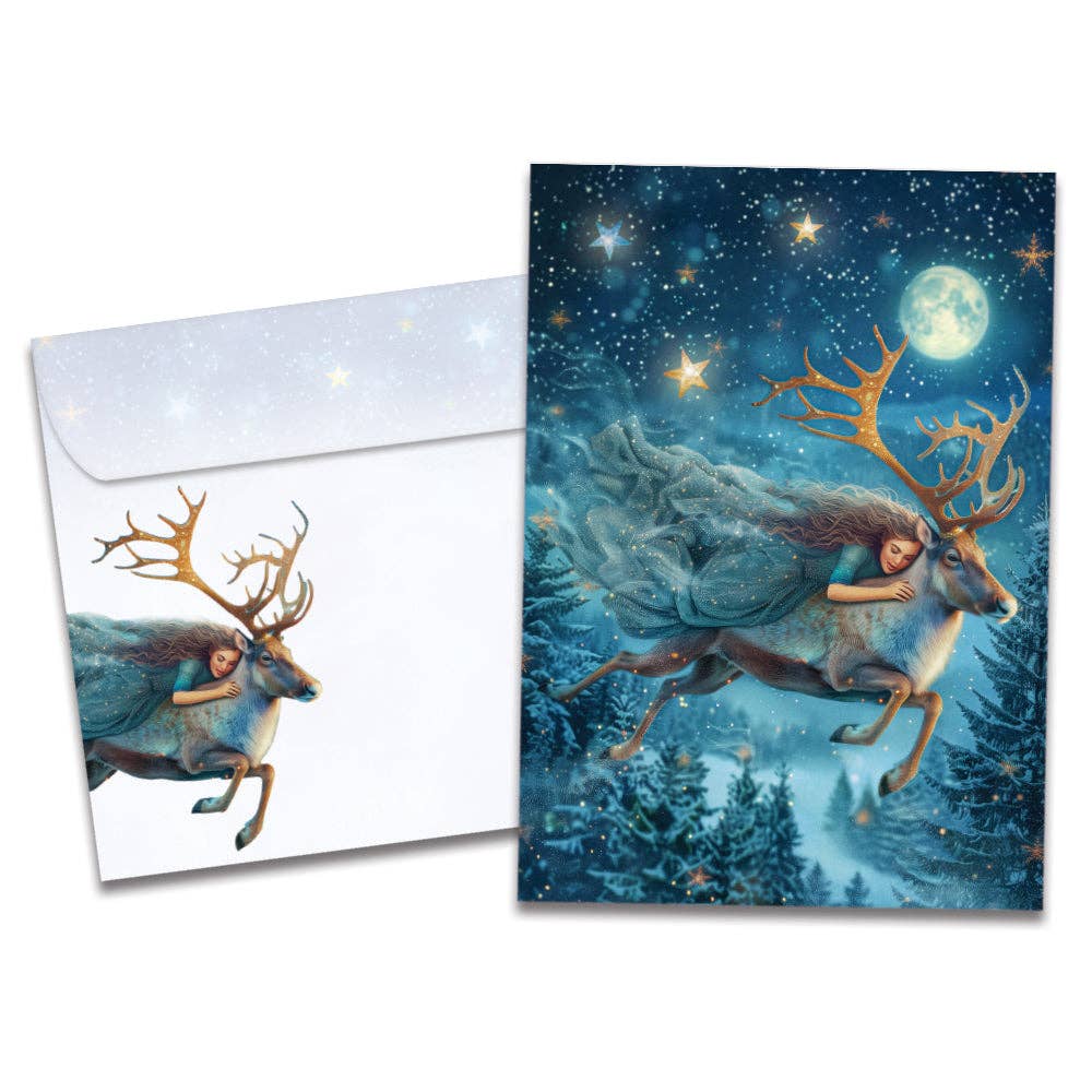Gentle Reindeer Solstice Greeting Card