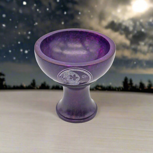 Soapstone Smudge Bowl w/ Stand - Celestial