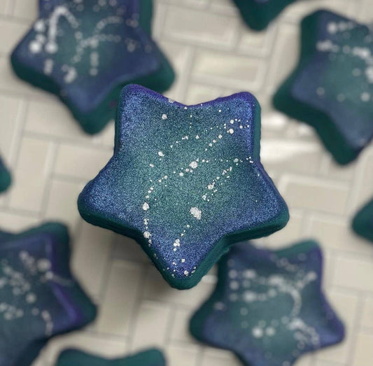 Star Bath Bomb (dark blue/indigo/silver)