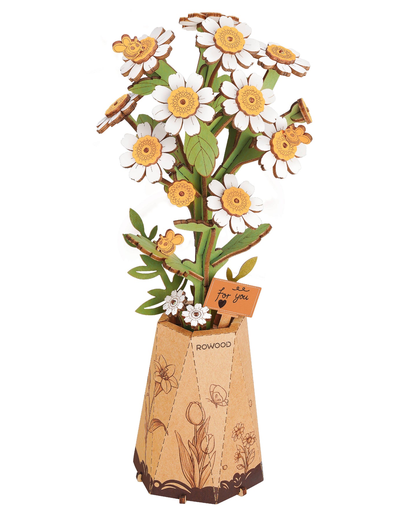 Chamomile Rowood DIY Wooden Flower Bouquet 3D Wooden