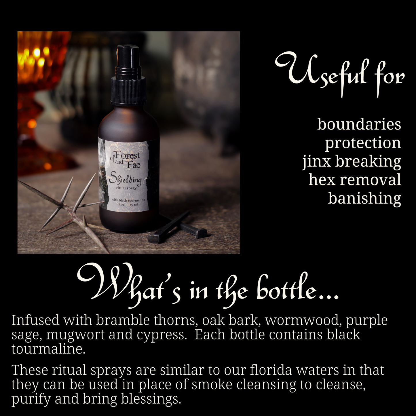 Shielding Ritual Spray • Crystal Infused • Witchcraft