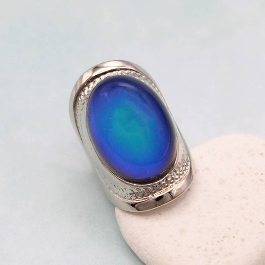 Wide Silver Mood Ring