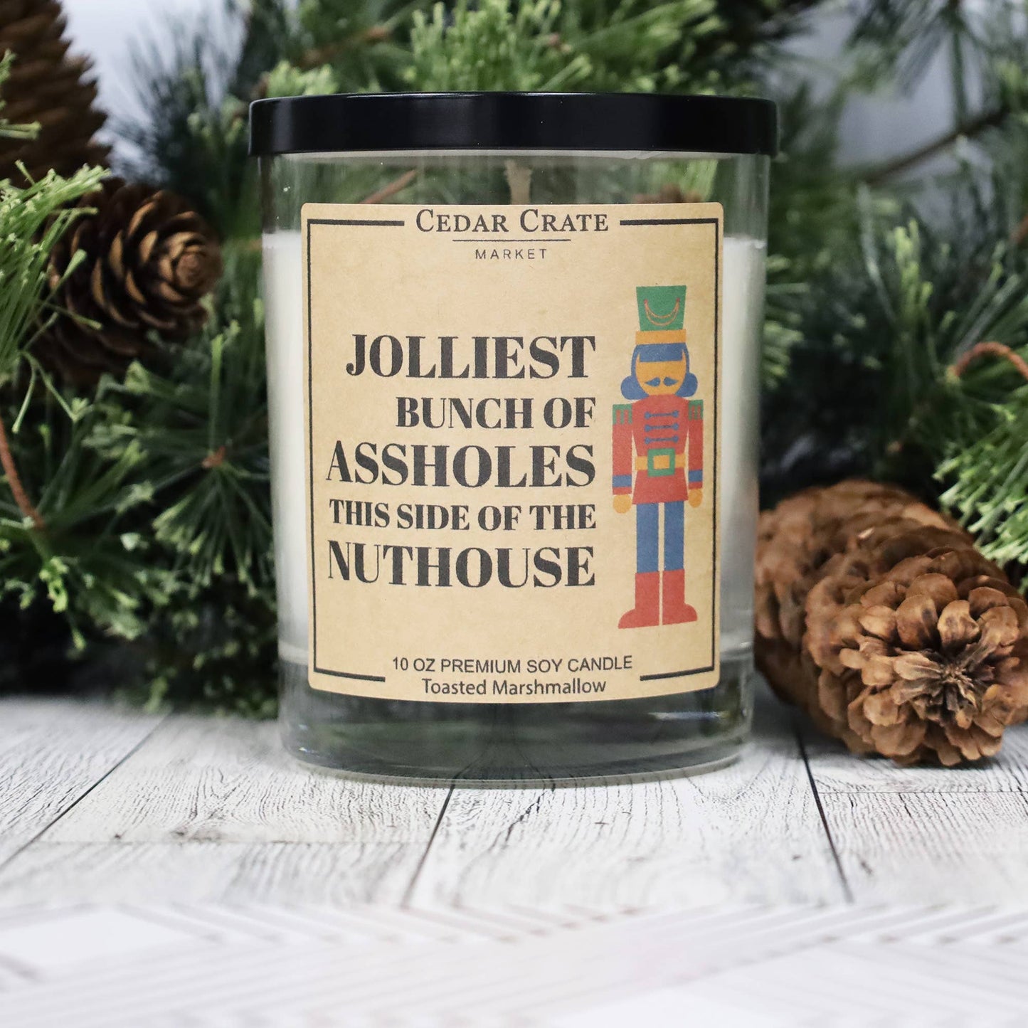 Jolliest Bunch Of assholes Funny Christmas Candle Gift