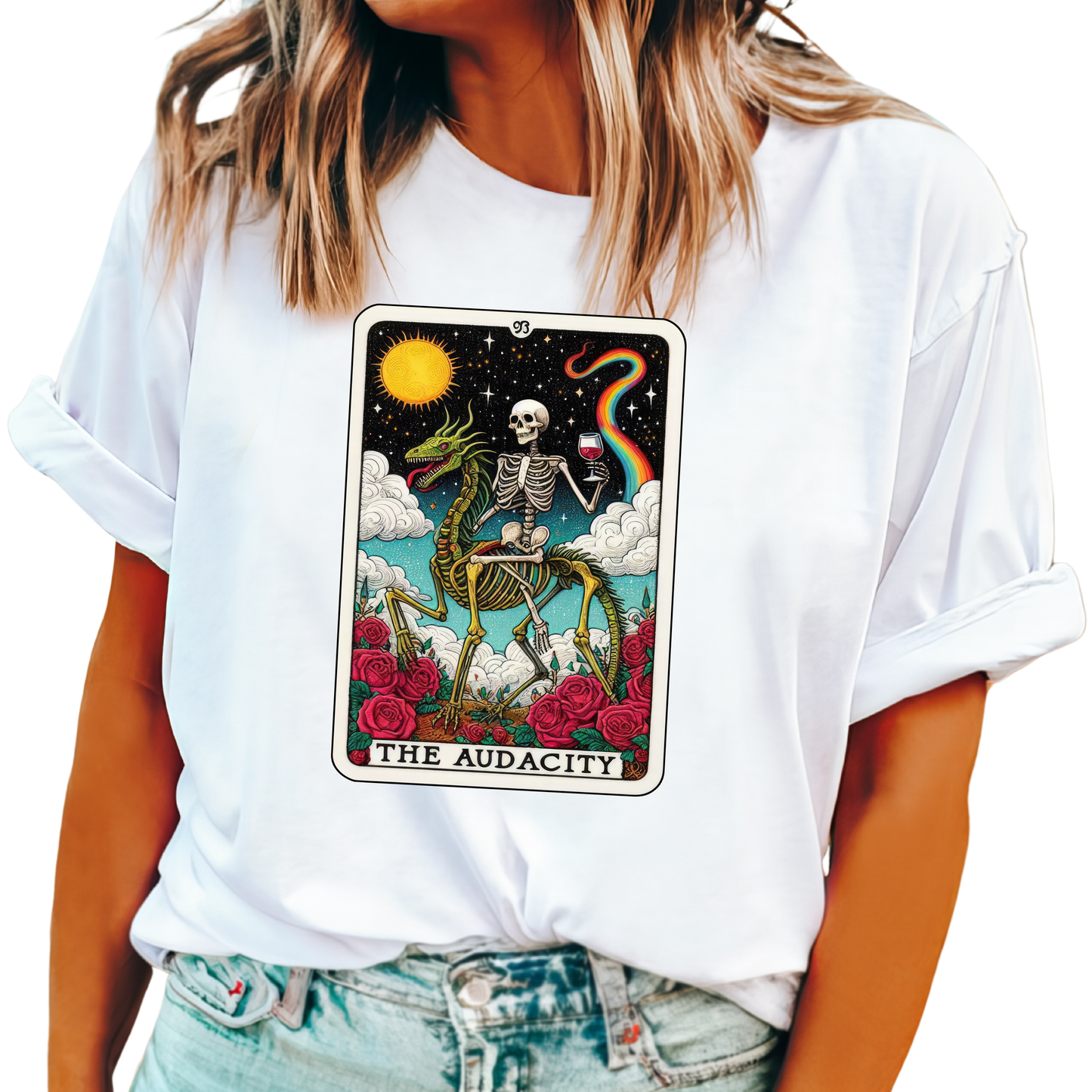 The AUDACITY Tarot Card Skeleton Shirt tops tees S-3XL