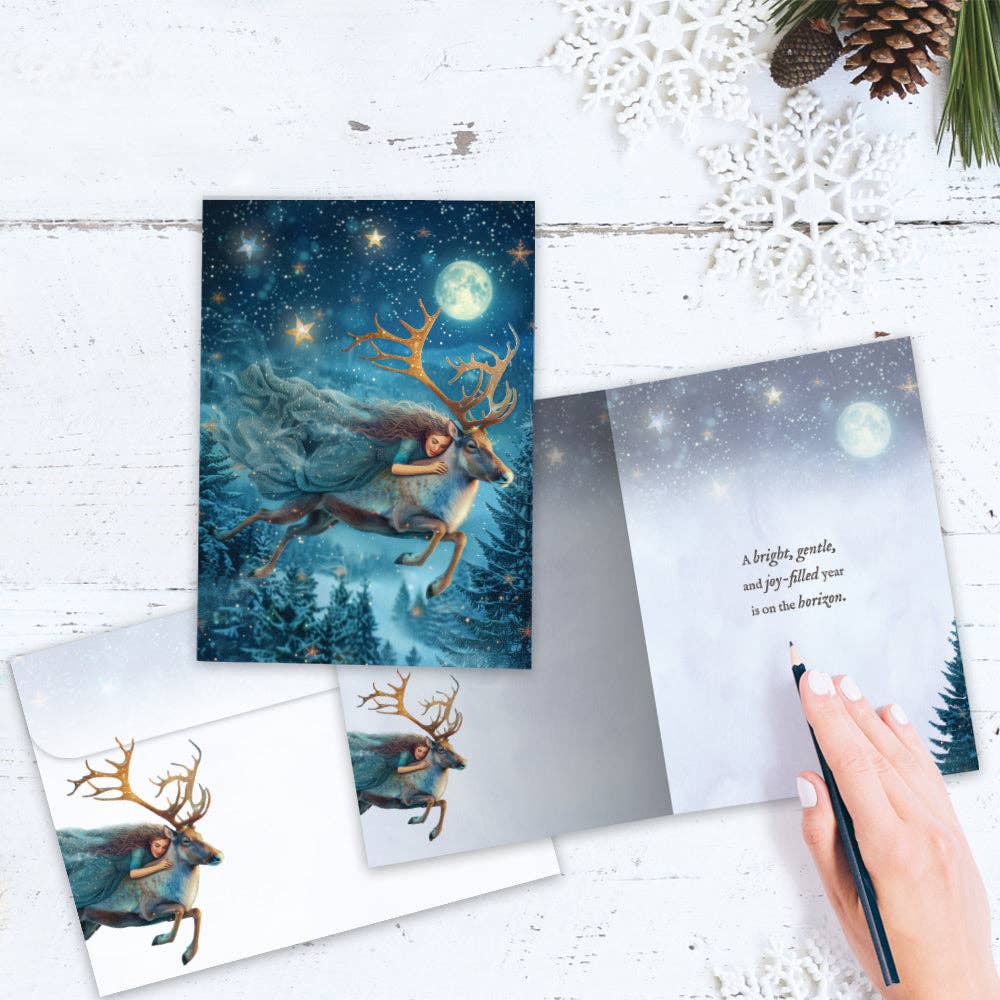 Gentle Reindeer Solstice Greeting Card