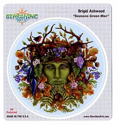 All Seasons Green Man Round Sticker