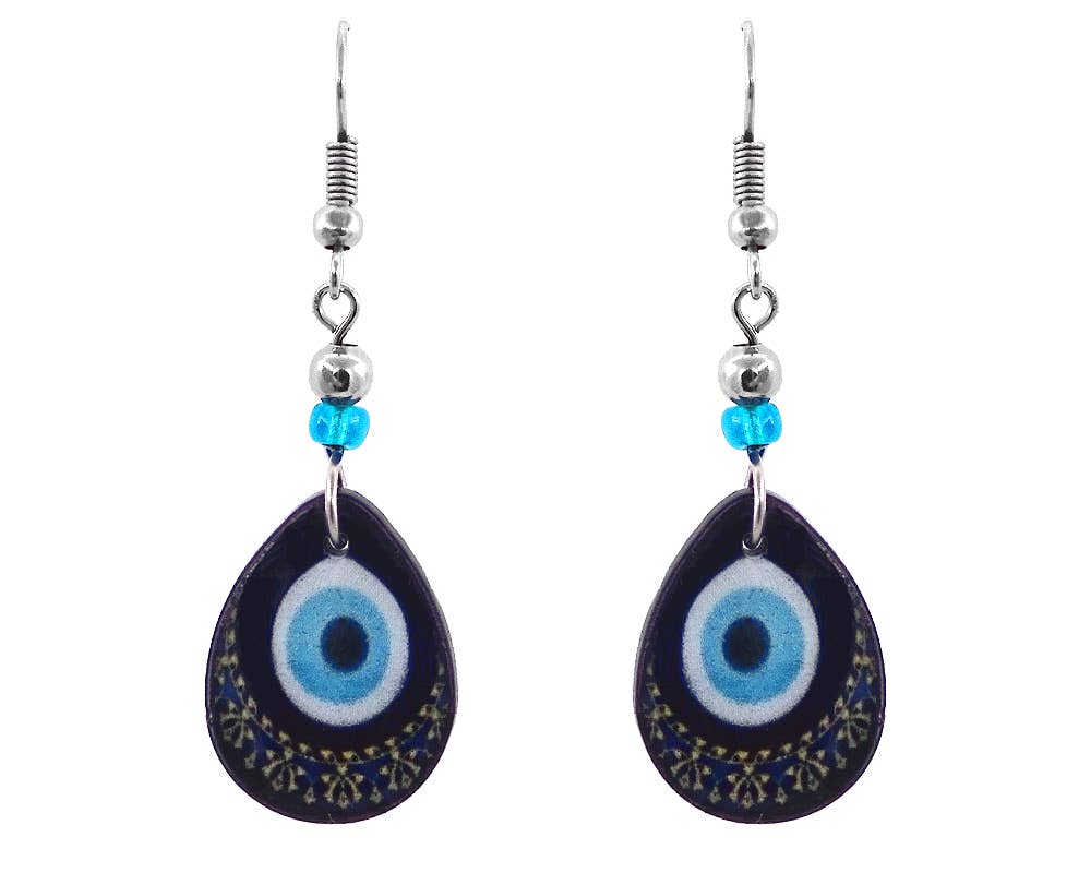 Acrylic Evil Eye Nazar Dangle Earrings
