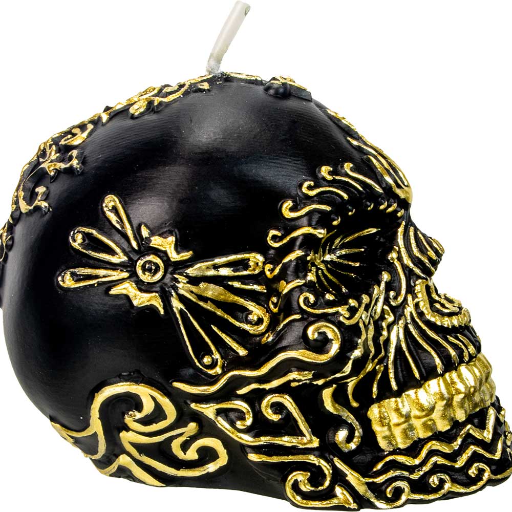 Intention Candle - Skull Black & Gold