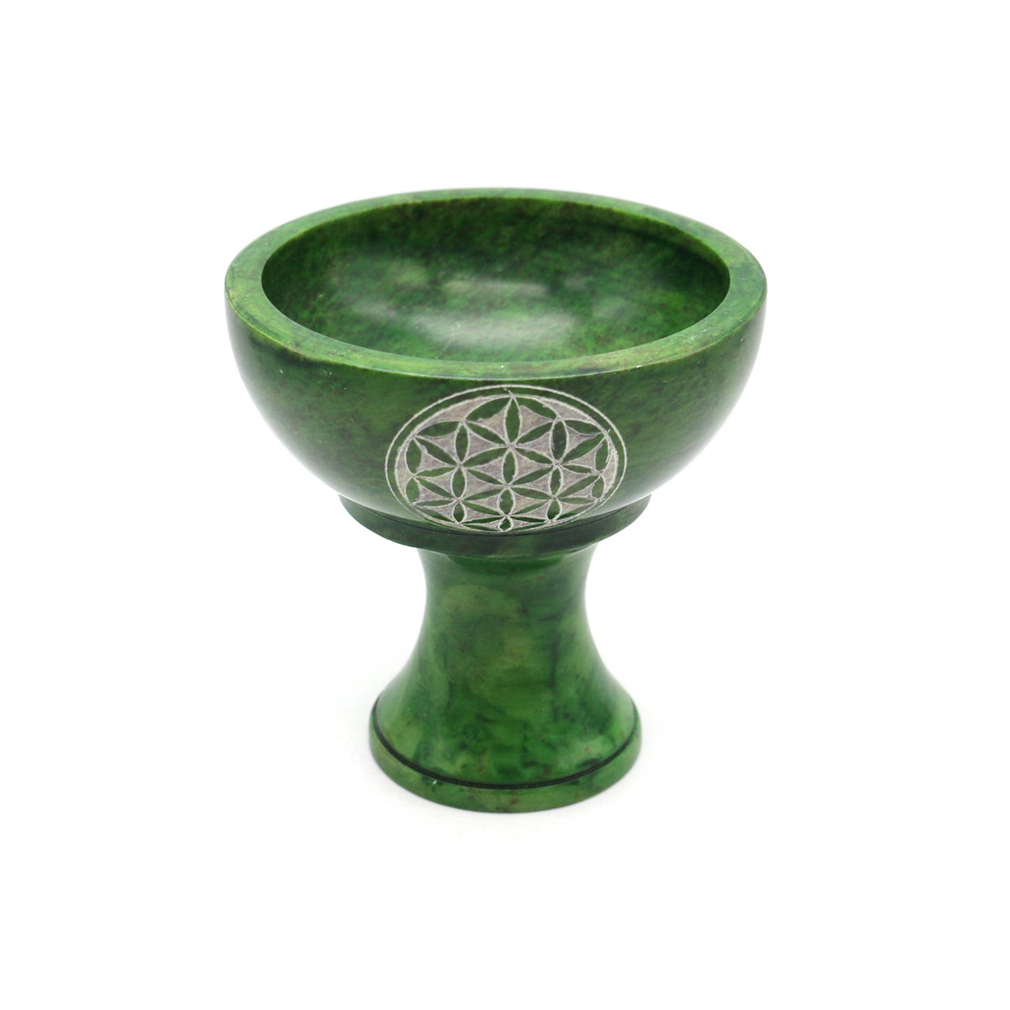 Soapstone Smudge Bowl w/ Stand - Flower of Life