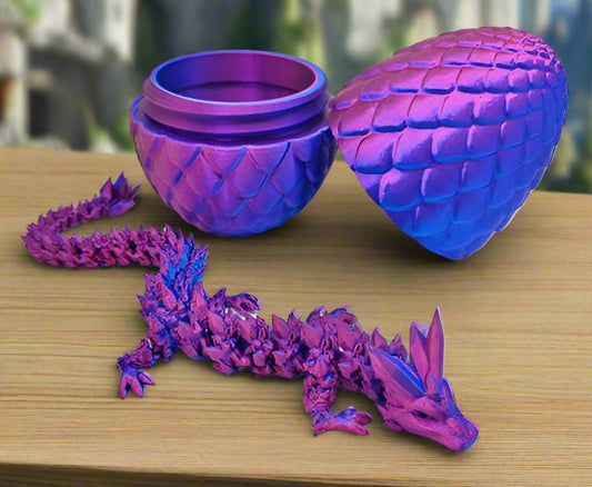 3D Printed Purple Dragon in Dragons Egg