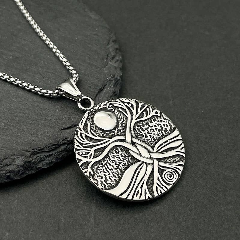 Vintage Viking Tree of Life Pendant Necklace