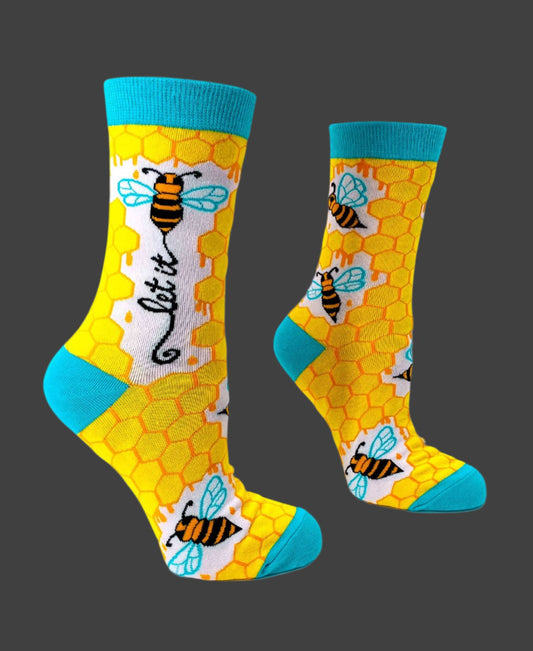 Let it Bee Ladies' Novelty Crew Socks