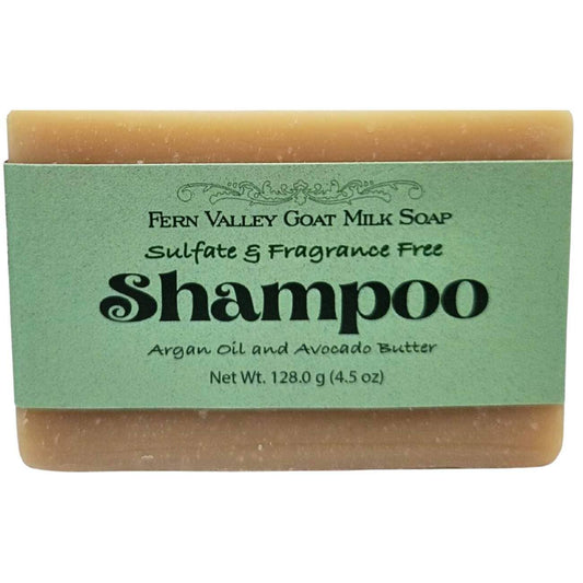 Handmade Goat Milk Shampoo Bar |  Argan Oil & Avocado Butter | Fragrance-Free