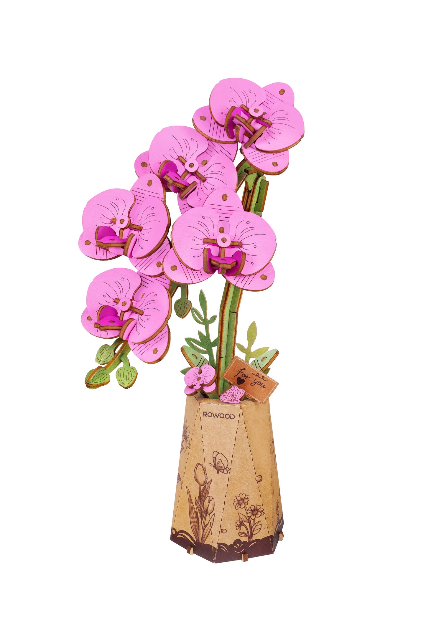 Purple Moth Orchid Rowood DIY Wooden Flower 3D