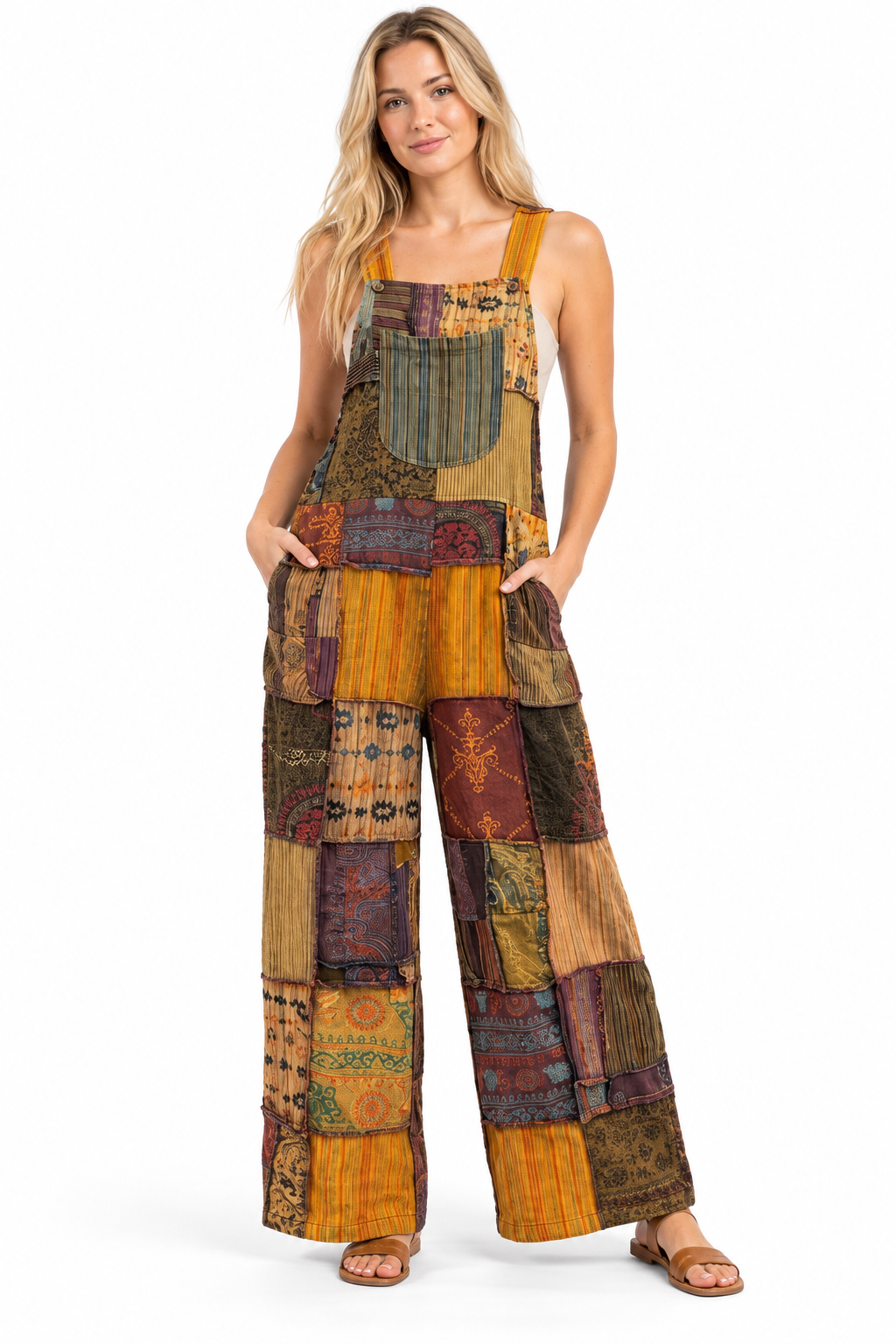Cotton Wide Leg Palazzo Mountain Overall