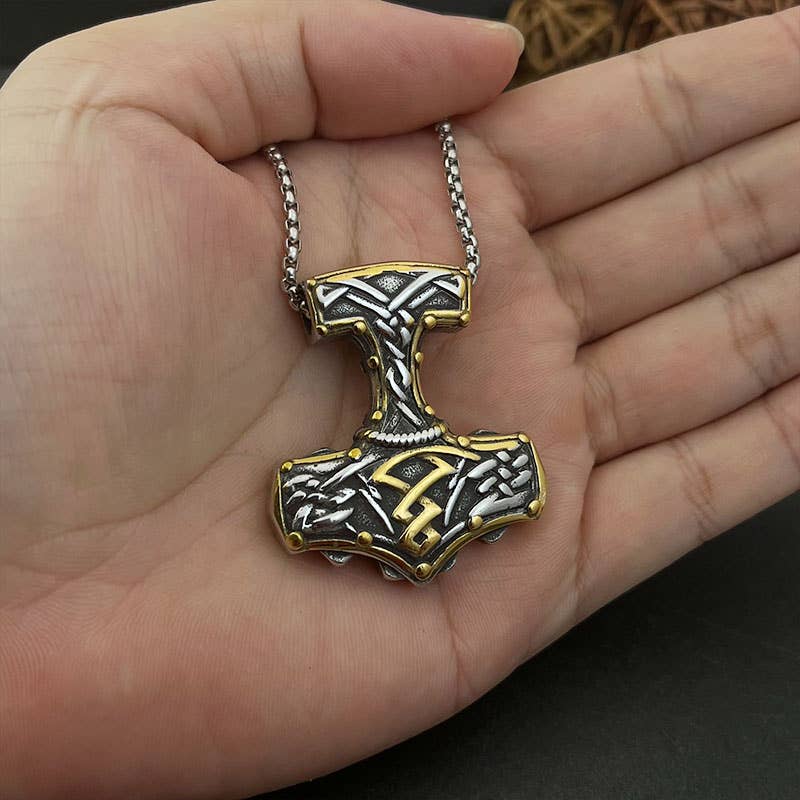 Vintage Viking Thor's Hammer Pendant Necklace