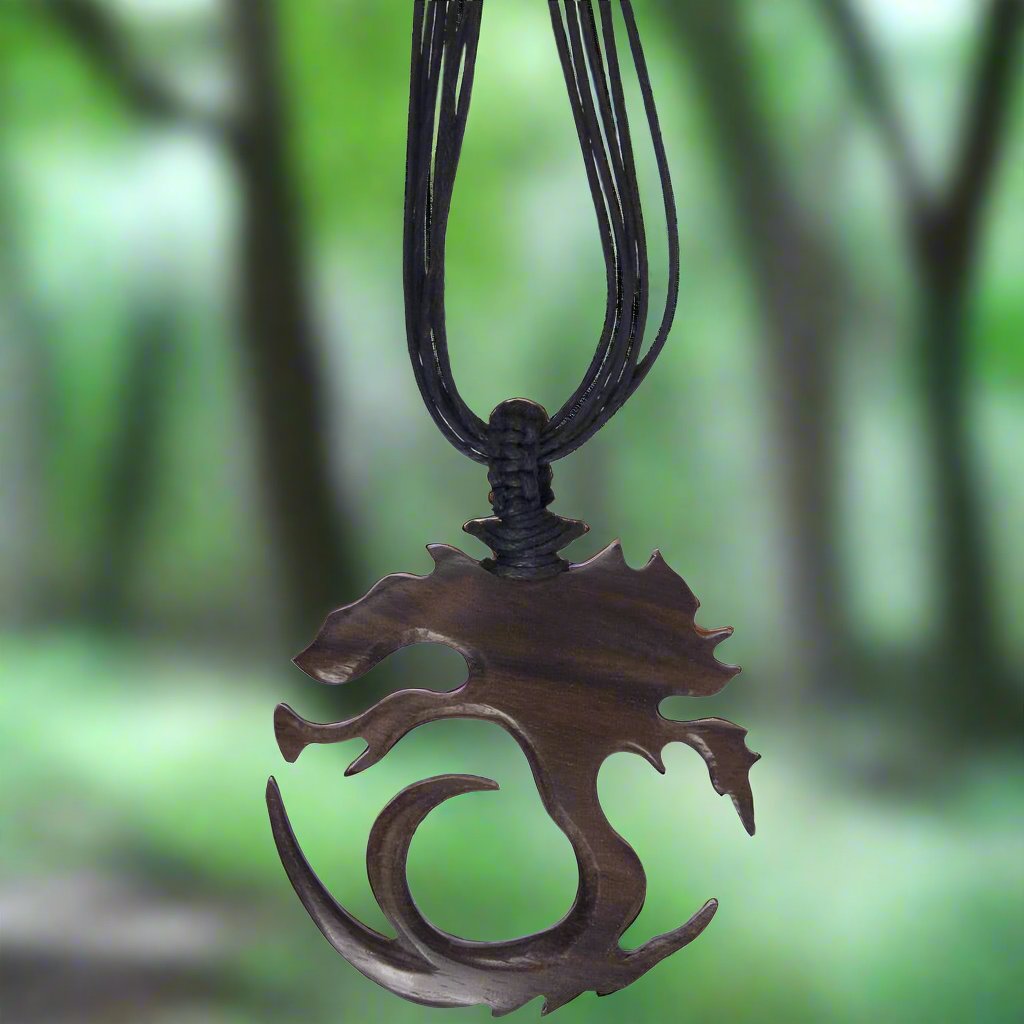 Unisex Wood Pendant w/black Cord - Tree of Life (Each)