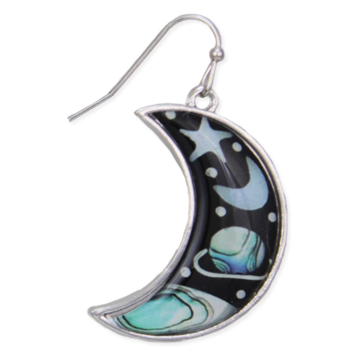 Celestial Sky Crescent Universe Earrings