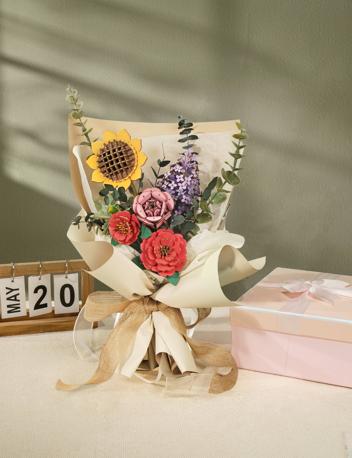 Lilac Robotime Rowood DIY Wooden Flower 3D Puzzles