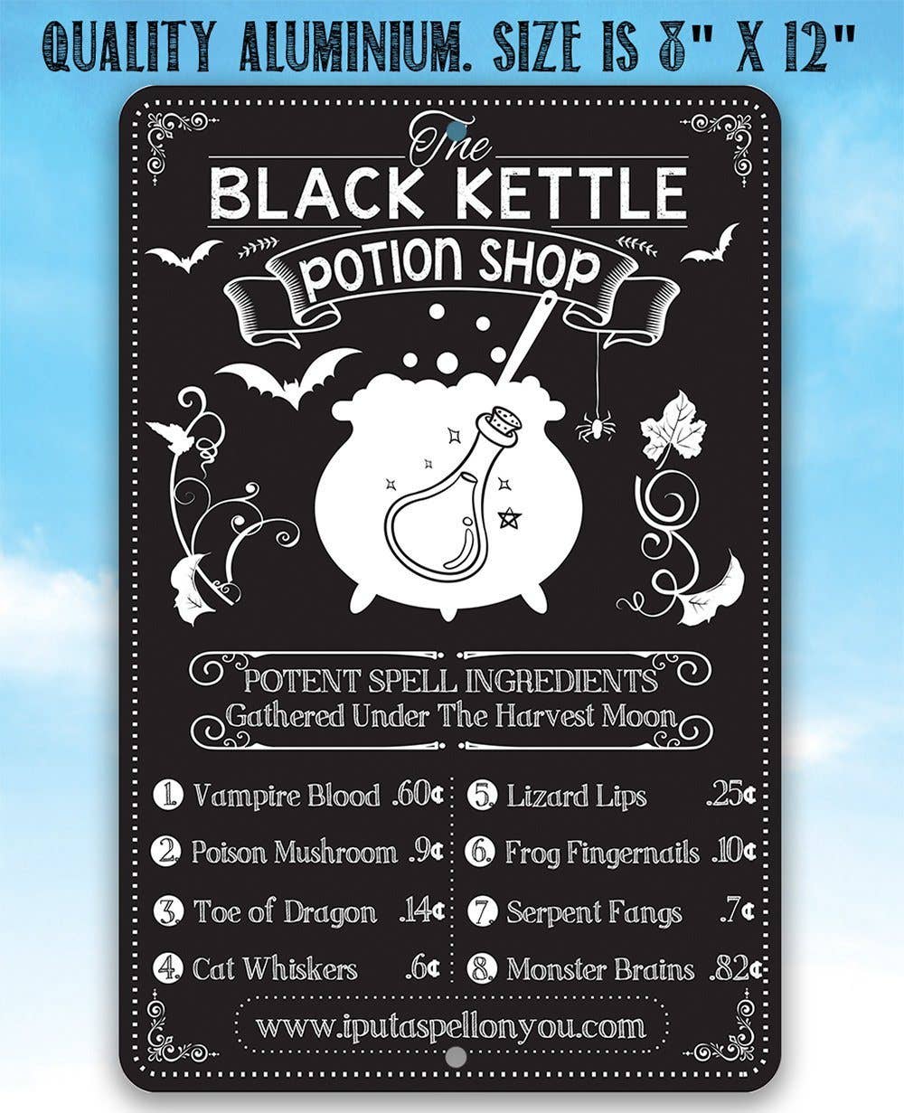 Black Kettle Potion Shop - Metal Sign