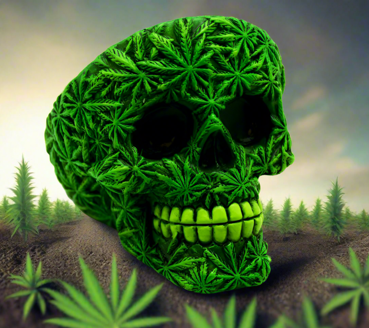 Tall Weed Skull Ashtray