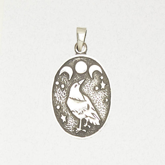 Celtic Pewter Pendant Necklace - Celtic Raven