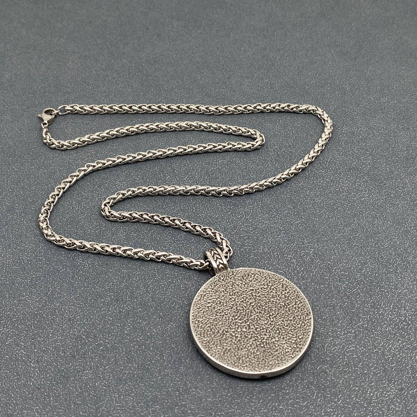 Stainless Steel Viking Dragon's Head Shield Necklace