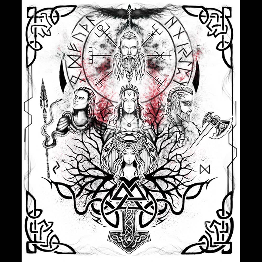 Polyester Tapestry - Viking Gods