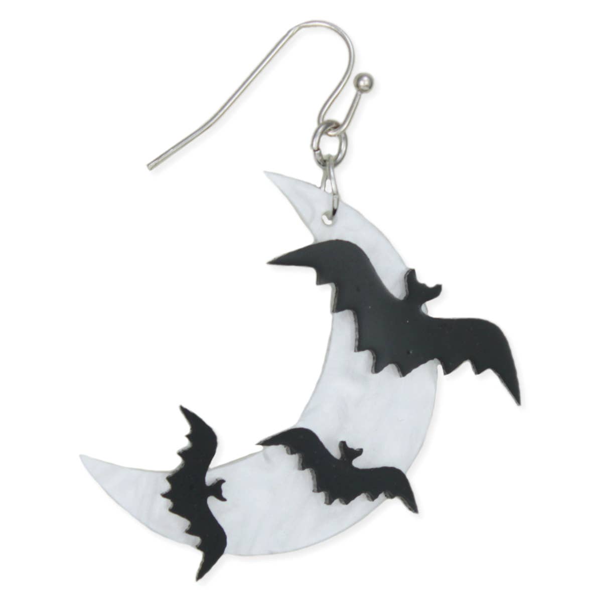Night Flight Bat Moon Earrings