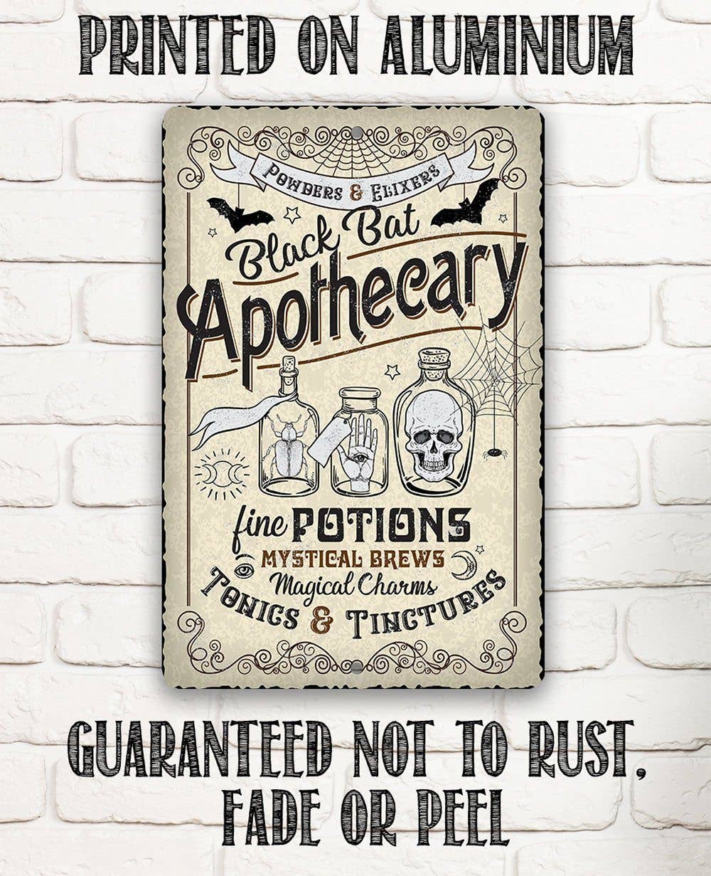 Black Bat Apothecary - Metal Sign