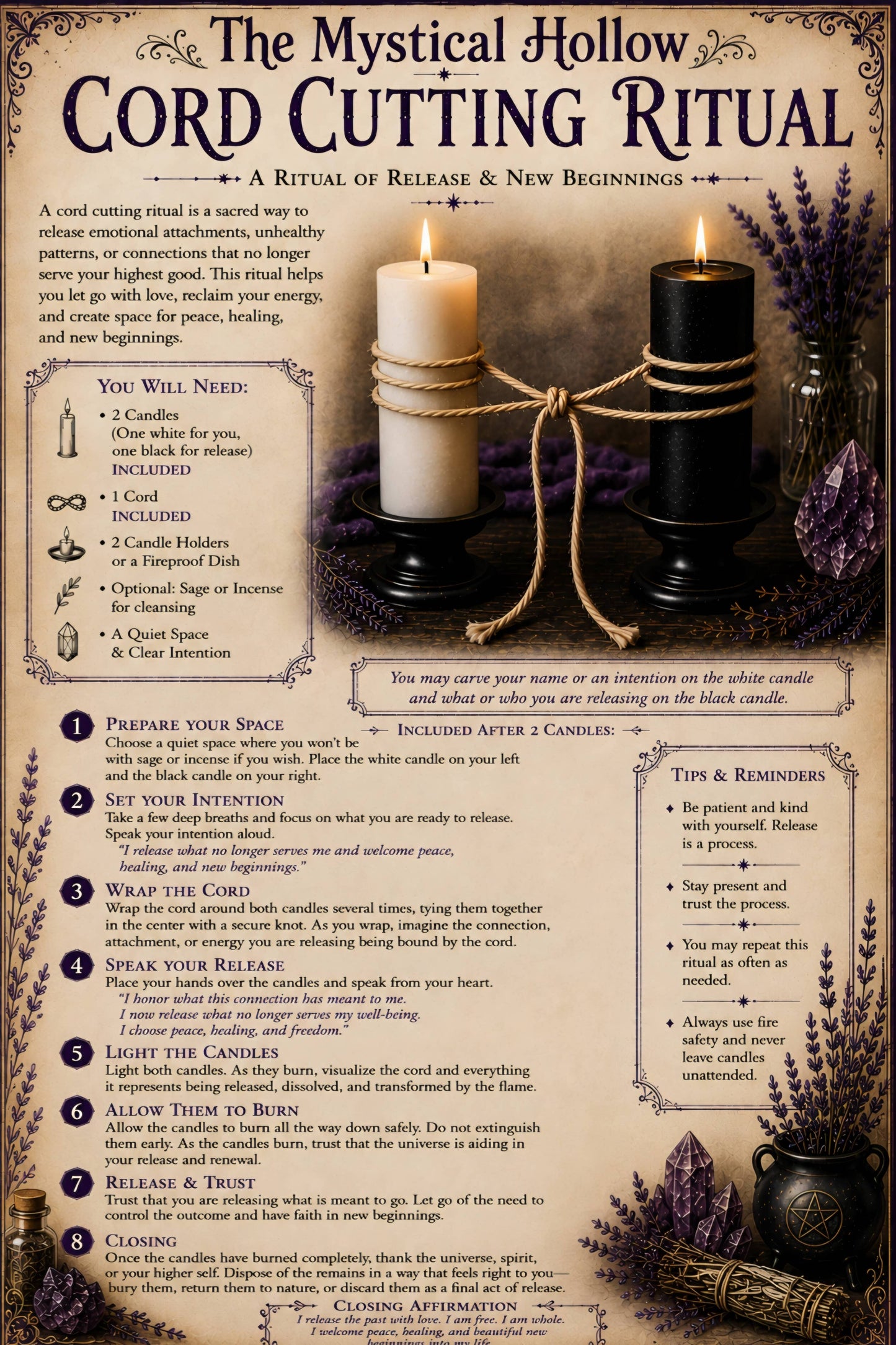 Cord Cutting Ritual Candles