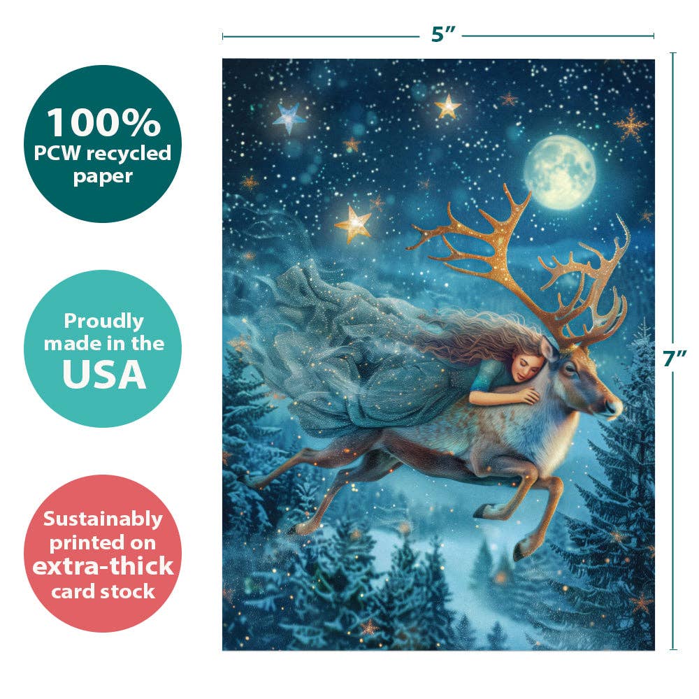 Gentle Reindeer Solstice Greeting Card