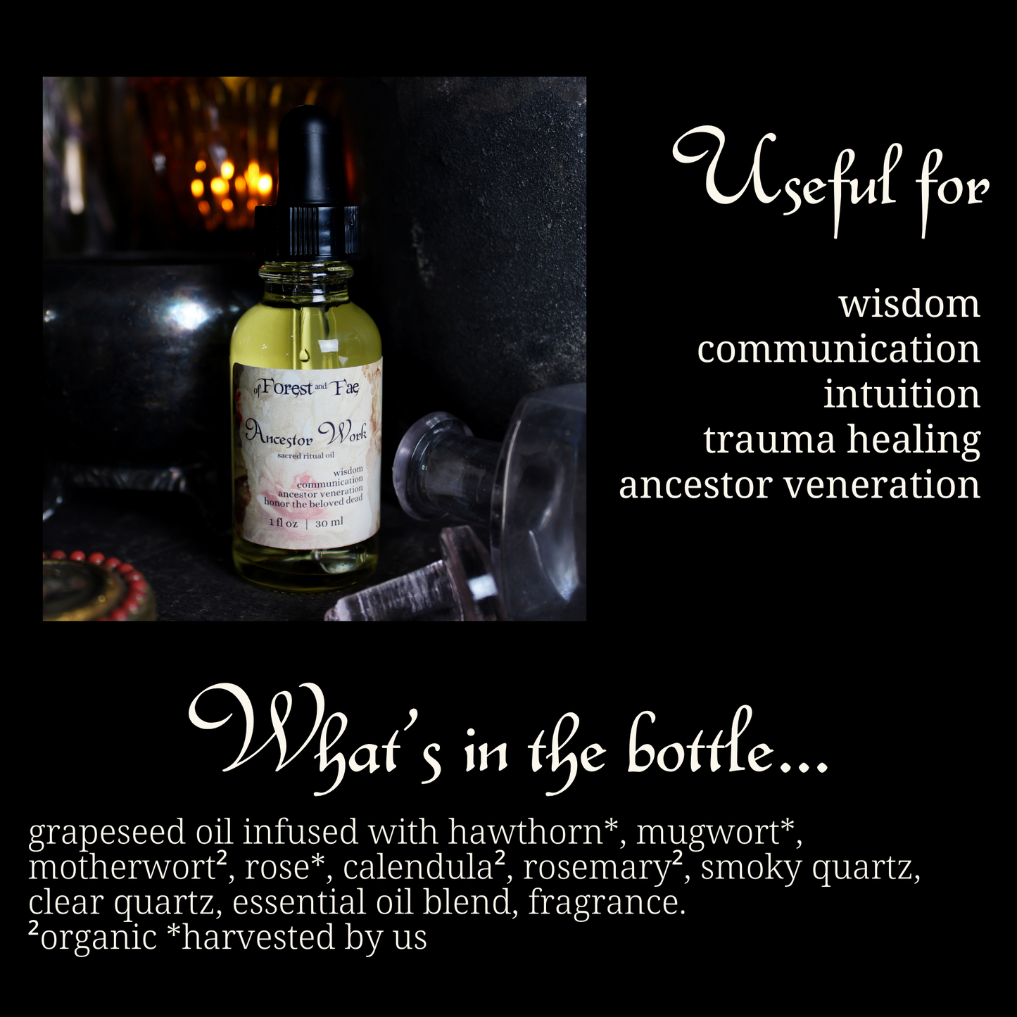Ancestor Work Sacred Ritual Oil • Altar Oil • Witchcraft