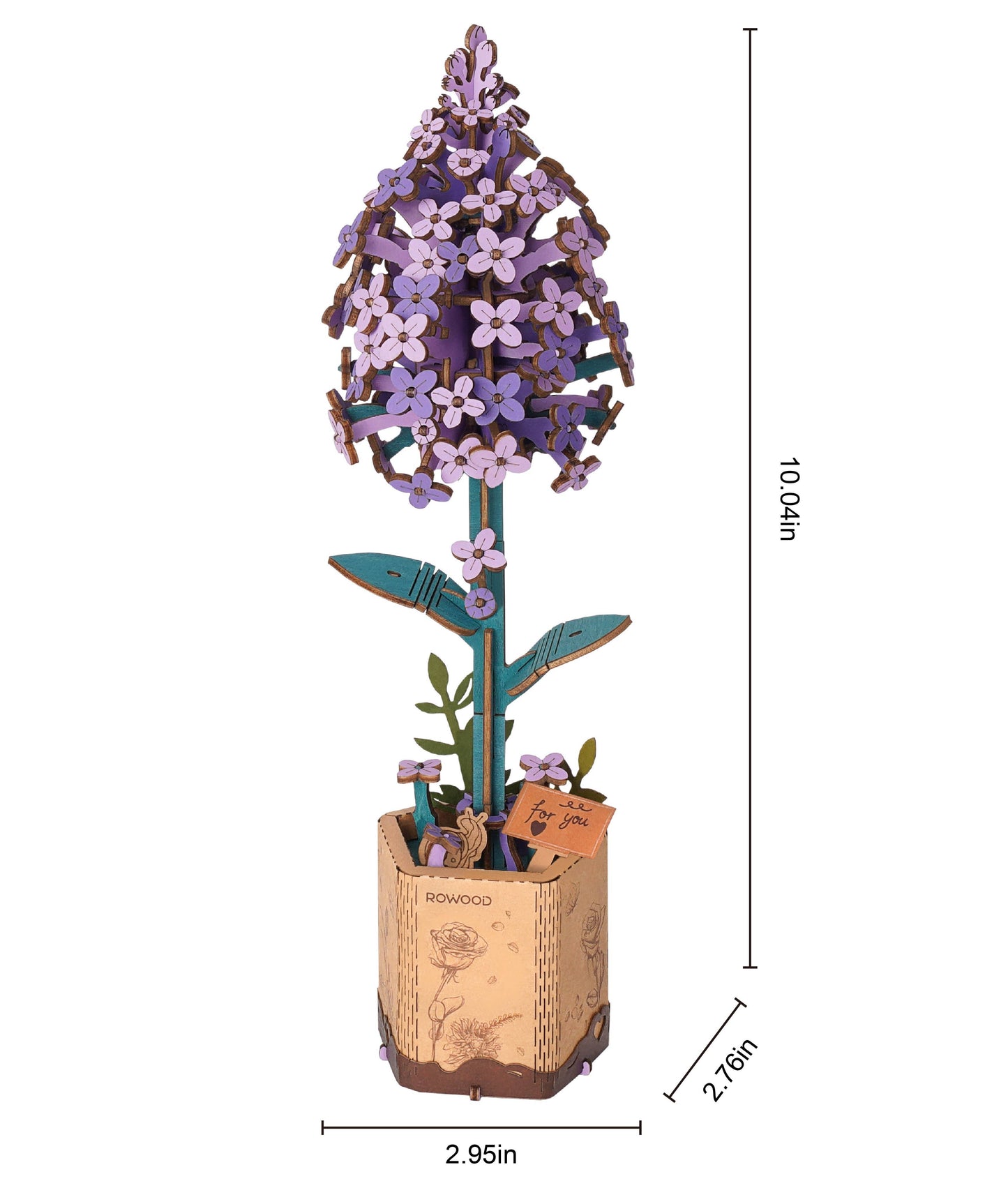 Lilac Robotime Rowood DIY Wooden Flower 3D Puzzles