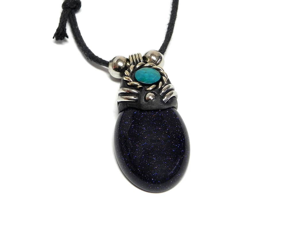 Oval Semi Precious Stone Pendant Necklace