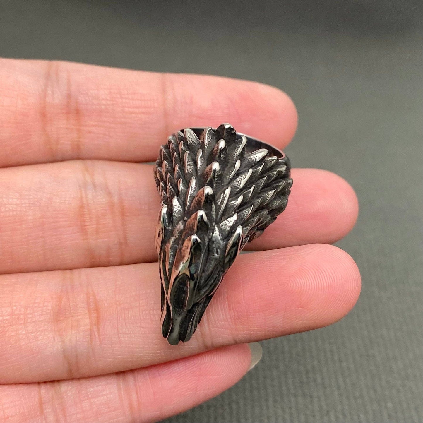 Men's Stainless Steel Wolf Head Ring