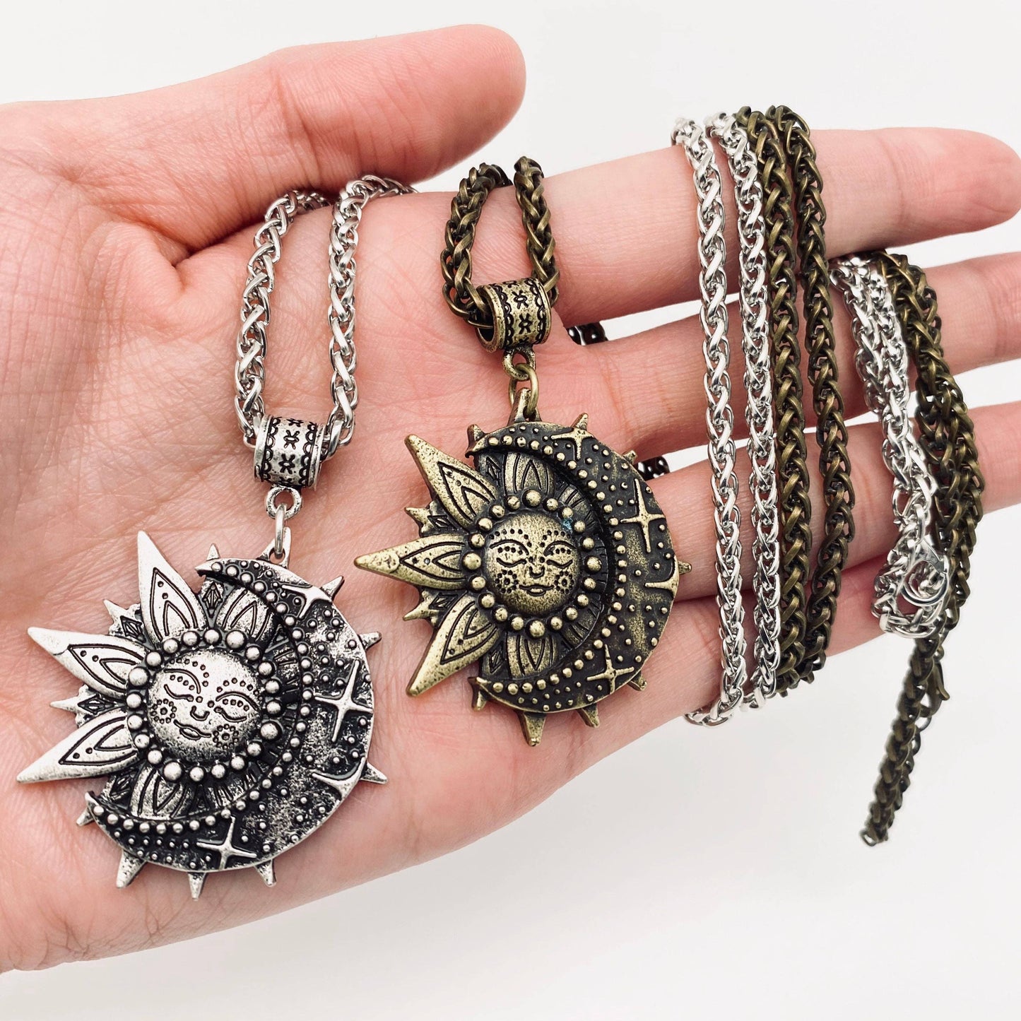 Sun Moon Pendant Necklace