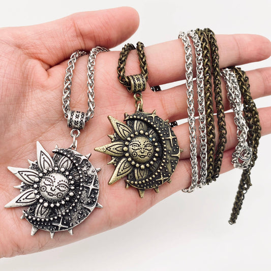 Sun Moon Pendant Necklace