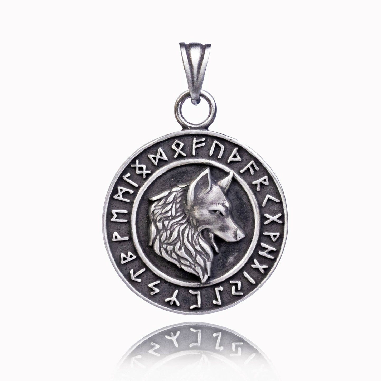 Norse Pewter Pendant Necklace - Runic Circle