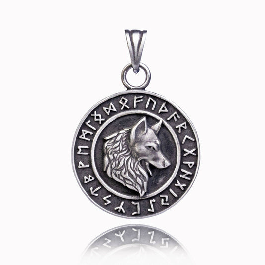 Norse Pewter Pendant Necklace - Runic Circle
